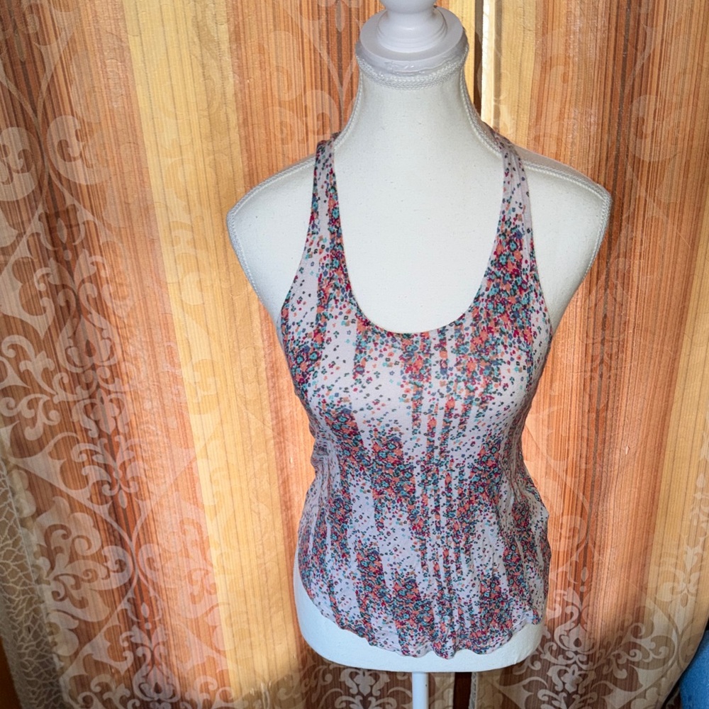Mudd Floral Racerback Camisole - Blue & Pink